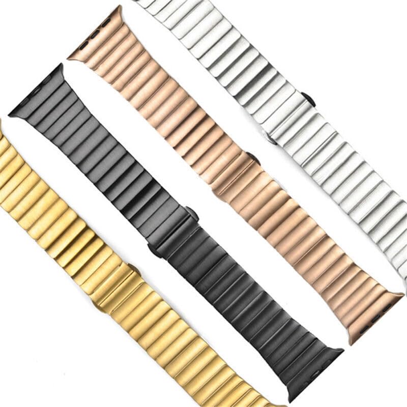 Bracelet luxe métal noir iWatch 41mm boîtier premium de style classique