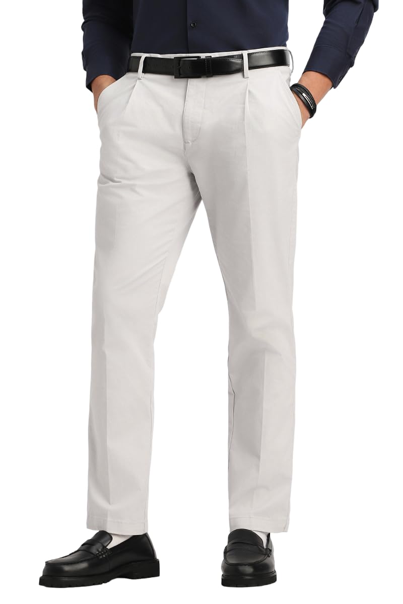 snitch Men Casual Chinos for Work Wear | Modern Slim Fit Solid Pattern with Straight Leg & Turned-Up Hem | Stretchable Cotton Blend Woven Fabric for All Day Office Comfort-picture-26