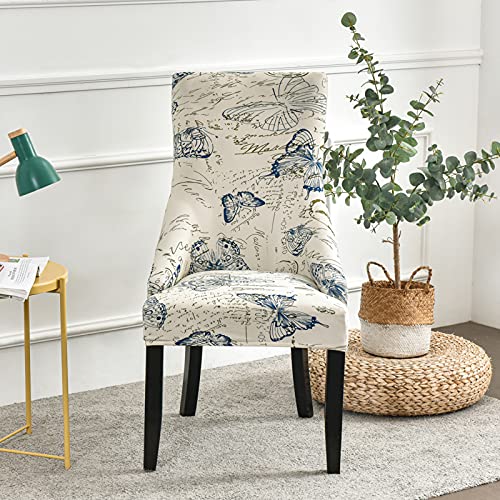 Niluoh Armless Wingback Chair Cover Stretch Printed Sloping Armchair Cover Reusable Wingback Side Chair Slipcovers Accent Chair Covers For Dining Room Banquet Home Decor,01 #TOP1