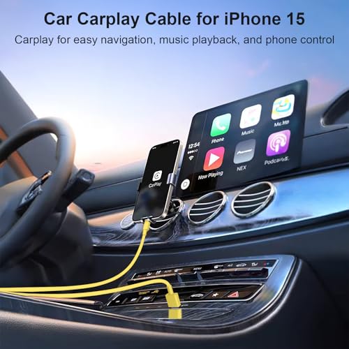 Image of USB to USB C Cable for iPhone 17 16 Type C Carplay 2Pack 10FT Cable Yellow