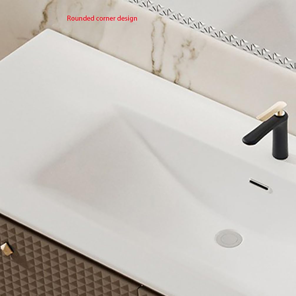 20-calowa ceramiczna umywalka podblatowa Umywalka łazienkowa Biała porcelanowa nablatowa Ceramiczna umywalka z przelewem Mała umywalka do łazienki,White,L28"H7"W20"