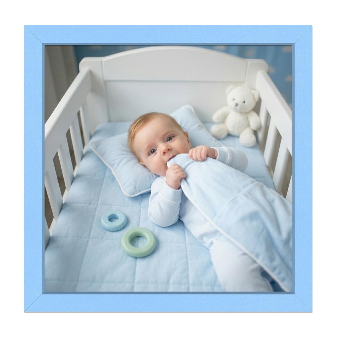 Alison Kingsgate Modern Baby Blue Picture Frame for Photos,Poster - 90X90CM
