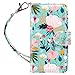 Produktbild ULAK iPod Touch 7 Hülle, iPod Touch 5/6 Premium Lederhülle Flip Cover Tasche Brieftasche Schutzhülle Magnet Handyhülle Standfunktion mit Kartenfächer Case für iPod Touch 5/6/7 - Bunte Blume