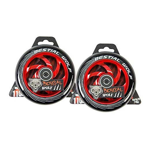 Kit 2 TWISTER-110 Roue Bestial Wolf 110 mm pour trottinette Pro Scooters Idéal pour Parck et Freestyle (Rouge)