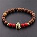 Produktbild QFJCNZ Armband 8 Mm Handmade Herren Holzperlen Armbänder Krieger Helm Lion Buddha Charms Holz Perlen Armband Bester Freund Schmuck Geschenk