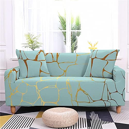 SHUCHANGLE Stretch Printed Sofa Cover - Geometric Marbling Anti-Slip Couch Slipcovers - Washable Elastic Universal Furniture Protector for Loveseats L-Shaped 3 Seater,Style C,2 Seater 145,185Cm