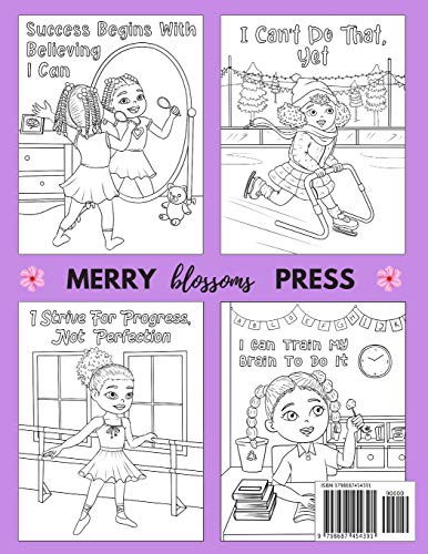 An African American Coloring Book For Girls: With Growth Mindset Affirmations: For Little Black & Br