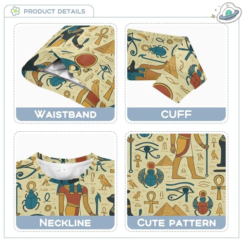 JUNZAN Ancient Egyptian Gods Retro Kids Girls Hoodie Sweatshirt Fleece Outerwear for Kids Party 4T3