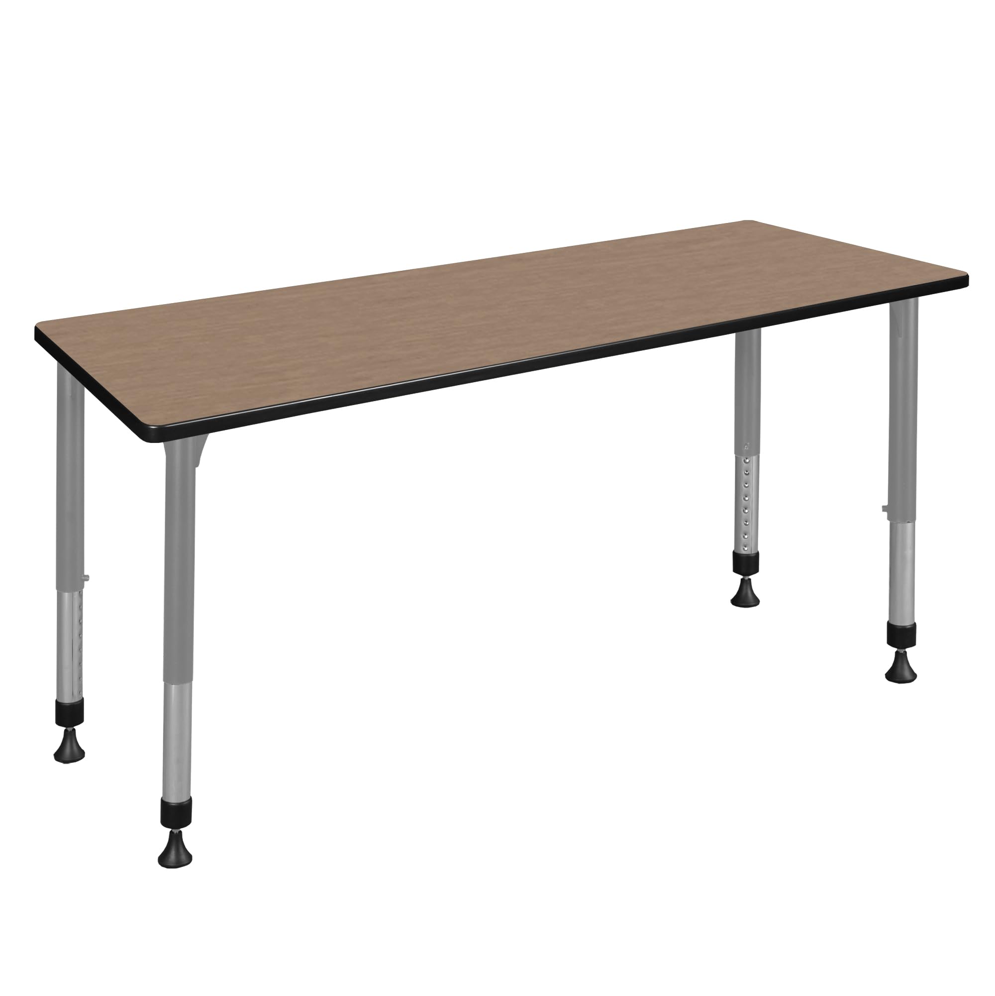 Regency Kee 72 x 24 in. Height Adjustable Classroom Activity Table- Noble Oak Top & Grey Base