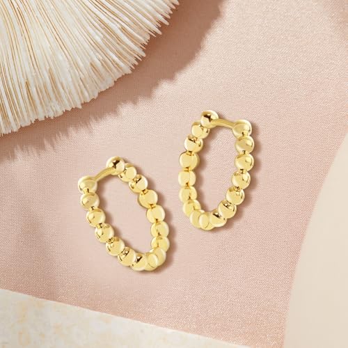 18K Gold Huggie Hoop Earrings Gold Plated Simple Studs for Women Hypoallergenic Lightweight Jewelry for Teen2