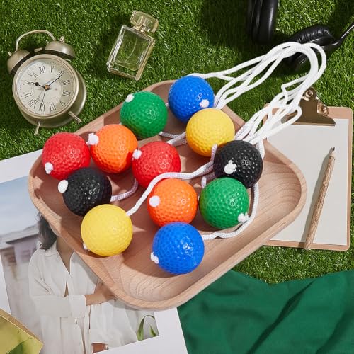 MAYJOYDIY 18 Packung Leiterbälle 6 Farben Ersatzbälle Leiterwurfbälle Set Mit Aufbewahrungstasche Für Wurfspiele Hof Und Rasengolfspiele