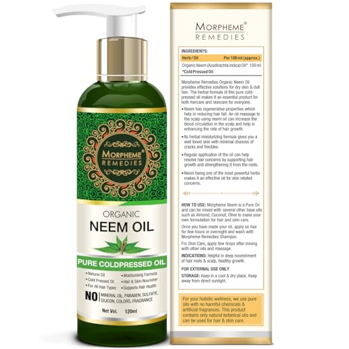 Image of Morpheme Remedies Pure Organic Neem Oil (ColdPressed & Undiluted) 120ml - Pack of 2