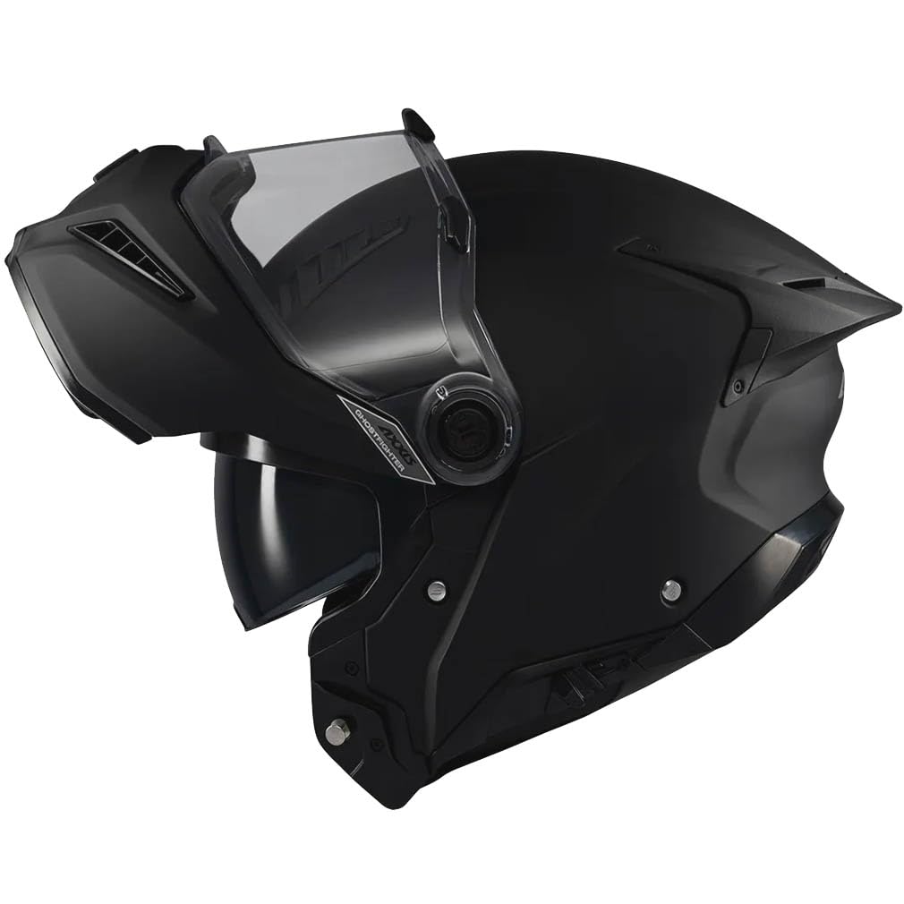 AXXIS Ghostfighter SV Negro Mate - Casco de Moto Modular Abatible Diseño Streetfighter con Visor Solar - Unisex Hombre y Mujer - Homologado P/J ECE 22.06