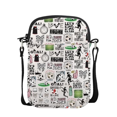 POFULL Soccer Gift Women Soccer Gift Soccer Player Gift Football Gift Sports Gift Soccer Lover Crossbody Bag