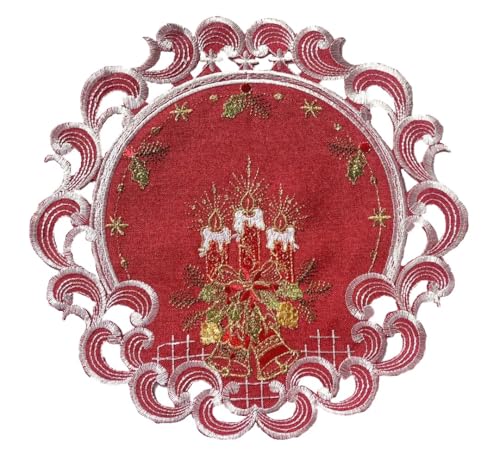 Rote Eleganz Weihnachtsdecke Tischläufer Tischdecke Mitteldecke...