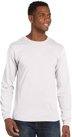 Anvil Adult Lightweight Long-Sleeve T-Shirt S WHITE