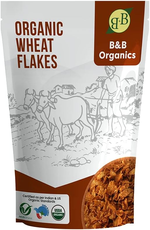 B&B Organics Wheat Flakes (Poha) / Millet Flakes for Breakfast / Cereal