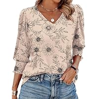 Womens Tops Summer Outfits Fashion Spring Tops 2025 Beach Vacation Clothes Dressy Casual Blouses Lightweight Apricot Boho L