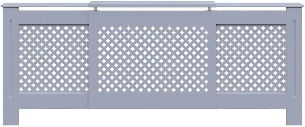 vidaXL Radiator Cover, Heater Cover Cupboard Shelf, Radiator Cover Heating Cabinet for Home Office Living Room Furniture Decor, Gray MDF