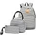 Bluboon Girls School Backpack Set Boys Students Casual Kids Travel School Bookbag Teens Girls Schoolbag (Black White Stripe)