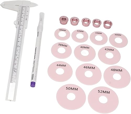 Miniatura 7 de Juego de medidas de área, pezón, 12 piezas, anillos de silicona, rotulador de marcado, regla de escala de tatuaje de áreola 3D