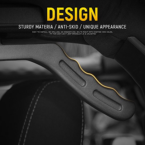 Voodonala Front & Rear Roll Bar Grab Handles Kit For 2007-2018 Jeep Wrangler Jk 4 Door (Matte Black,4Handles/Set) #TOP3