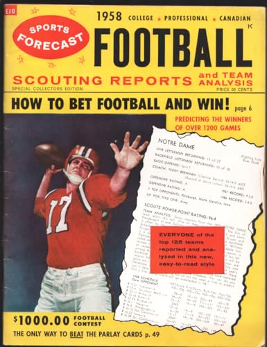Sports Forecast Football 1958-1st issue-Football scouting reports & analysis-College-Pro-Canada-NFL-VF