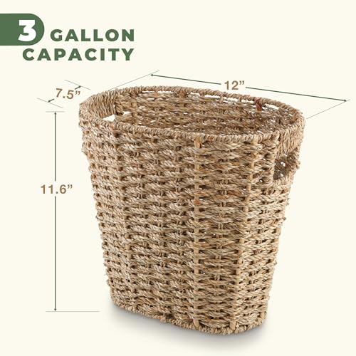 84ECO 2-Pack Oval Seagrass Garbage Can for Bathrooms by 84ECO - Used condition - Image 7