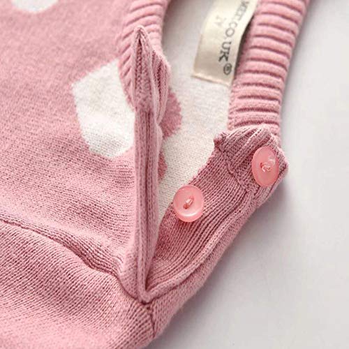 Wallarenear Toddler Baby Girl Valentine Dress Kids Heart Long Sleeve Knit Sweater Dress Pleated Dress Fall Winter Warm Outfits (Pink, 18-24 Months) #TOP2