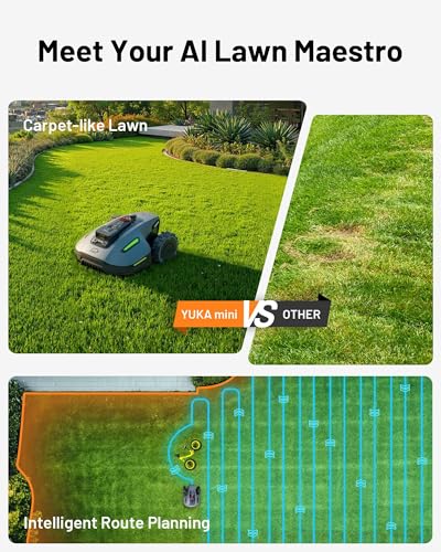 Image of Mammotion YUKA mini 800H Robot Lawn Mower for 0.2 Acre, No Wire, No RTK Installation, Free NetRTK+AI Vision Positioning, 50% Slope, Cutting Height 2''~3.5'', 15 Mowing Zones