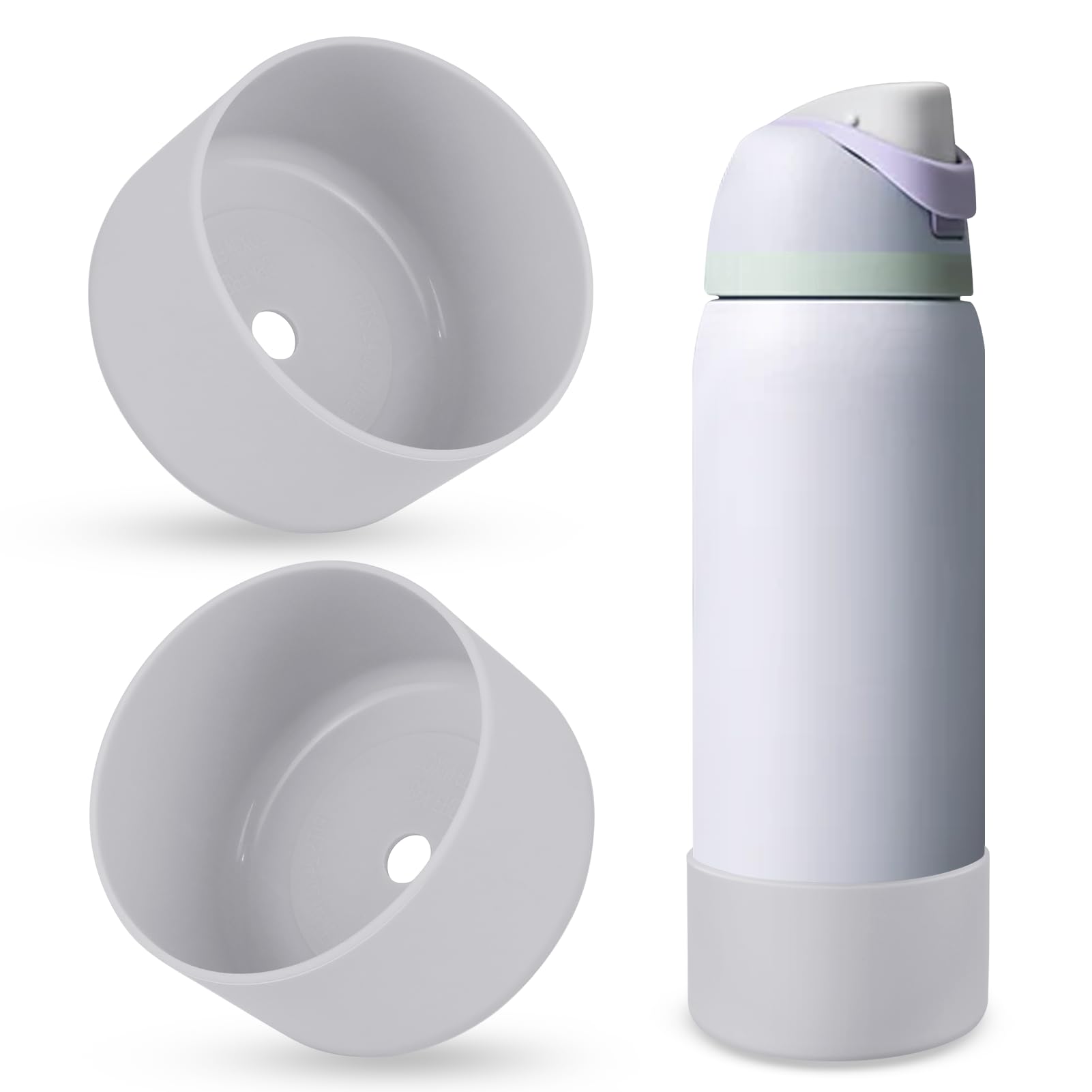BKBY 2PCS Silicone Water Bottle Boot, Compatible with Owala 24oz 32oz 40oz, Protective Anti-Scratch & Anti-Dent No Noise Sleeve Cover for FreeSip/Twist/Flip Water Bottles (Open Air, 32oz) โ image 1