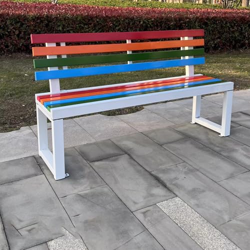 Banc de jardin avec dossier structure fonte et bois 120 cm