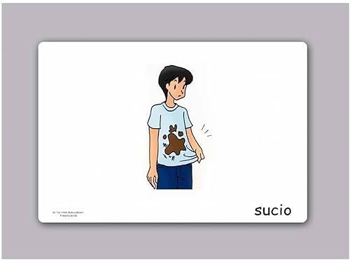 Miniatura 3 de Tarjetas de vocabulario - Adjetivo 1 - Tarjetas con imágenes de adjetivos en español para niños pequeños de 2 a 4 años, niños, niños y adultos