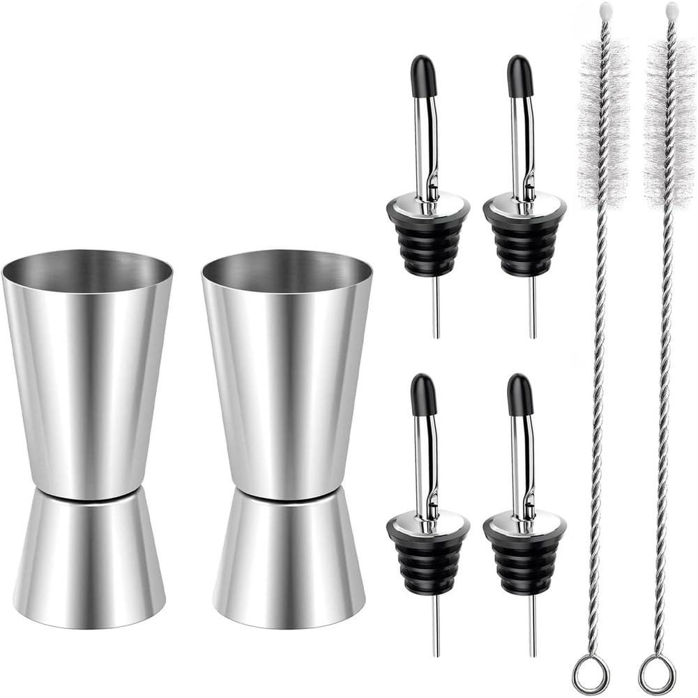 Aundhegrtt Cocktail Measuring Cups 304 Stainless Steel Bar Measure with Inner Scaling Dual Measuring Cups