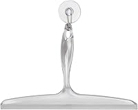 iDesign 12-Inch Clear Plastic Shower Squeegee with Suction Hook – Removes Steam from Glass Doors & Mirrors