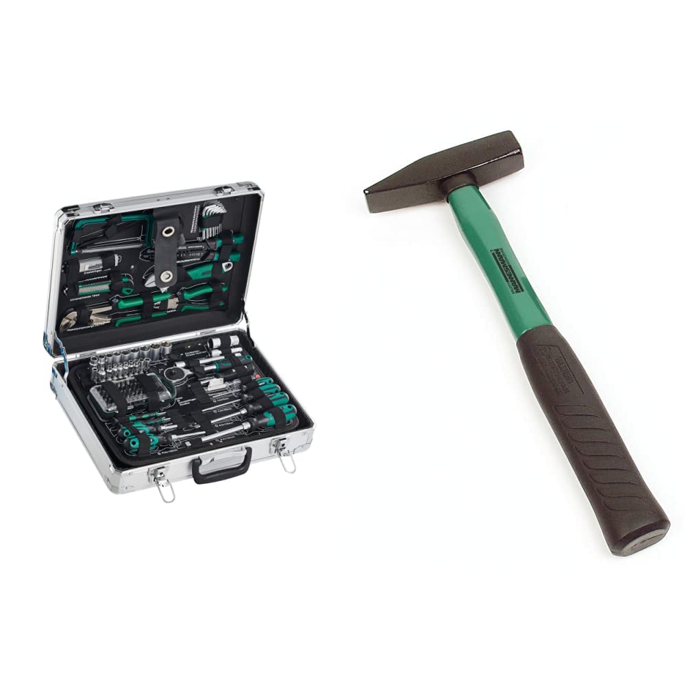 Brüder Mannesmann 124-tlg. Werkzeugsatz im Alukoffer, M29072 & Mannesmann Schlosserhammer 300 g, M76513