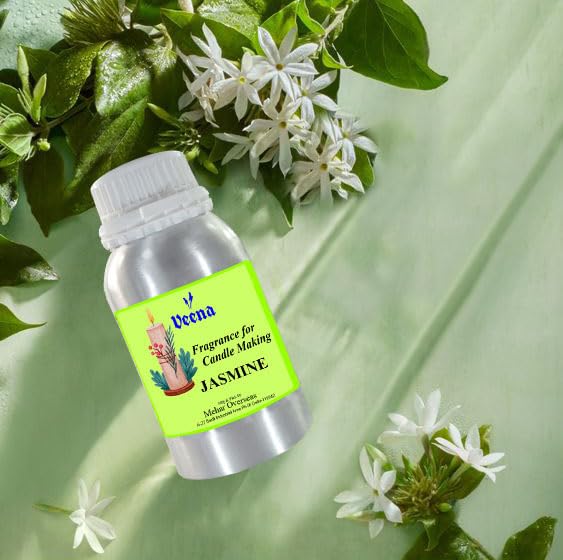 Image of Veena Jasmine Fragrance Oil,Essential oil for Candle Making, Soap Making, Slime, Diffusers, Home and Crafts 100 gm