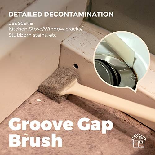 Holikme 5 Pack Scrubbing Brush SetScrub Brush&Grout and Corner brush&Scrub pads with Scraper Tip&Scouring padsfor bathroom,Floor, Tub, Shower, Tile, Bathroom and Kitchen Surface