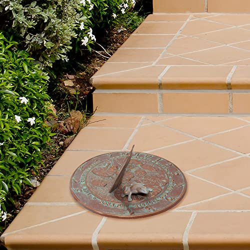 Whitehall Products Frog Sundial, Copper Verdi #TOP2