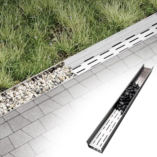 Caniveau durable pour système de drainage de terrasse cour et jardin inox H5