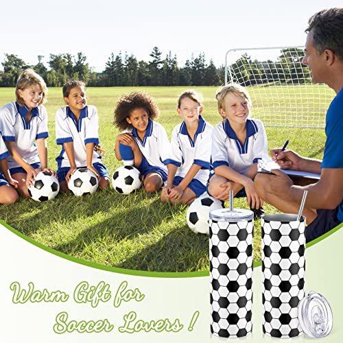 Mimorou Football Basketball Soccer Gifts, Stainless Steel Water Tumbler For Boys, Girls, Teens, Players, Coaches, 20Oz Sports Insulated Tumbler Cup With Lid Straw Gift Box (Soccer) #TOP1