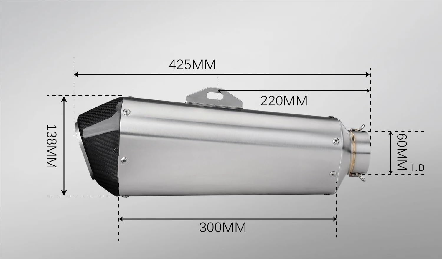 uitlaat flexibele buis Uniwersalne Części Do Modyfikacji Układu Wydechowego Motocykla 60mm Hayabusa ZX14R, Tłumik Przesuwny Ze Stali Nierdzewnej Uitlaat eindpijp