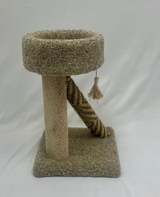 GIA Furniture Series Angled Post with Bed for Healthy Claws & Furniture Protection and Scratching Post,Set of 1, Beige