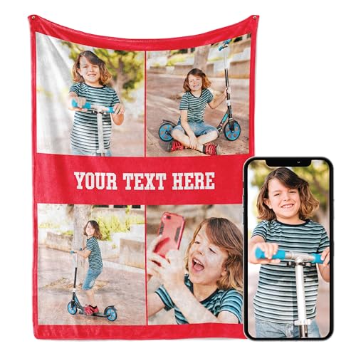 Fabric Textile Products Ships Next Day - Custom Blanket with Picture - Printed in USA - Personalized Photo Blanket - Custom Gifts | Fleece - 60x80