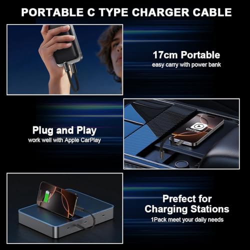 Image of ZORBES PD 60W Type C Cable Fast Charging with Keychain, 15cm Nylon c type charger cable with 480MBPS Data Transmission, usb c to c for iPhone 17 /17 Pro /17 Pro Max /16 /15 Series, Galaxy S25 /S24 /S23
