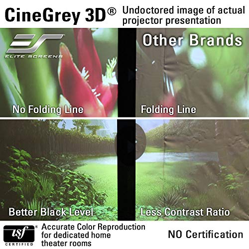 Image of Elite Screens 135-Inch ALR Projector Screen 16:9 - Ceiling & Ambient Light Rejecting, Fixed Frame Wall Mounted, ISF-Certified CineGrey 3D for Home Theater, Standard Throw Projectors, ER135DHD3