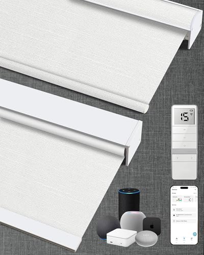 Kincmo Motorized Blinds with Remote,100% Blackout Motorized Rolle...