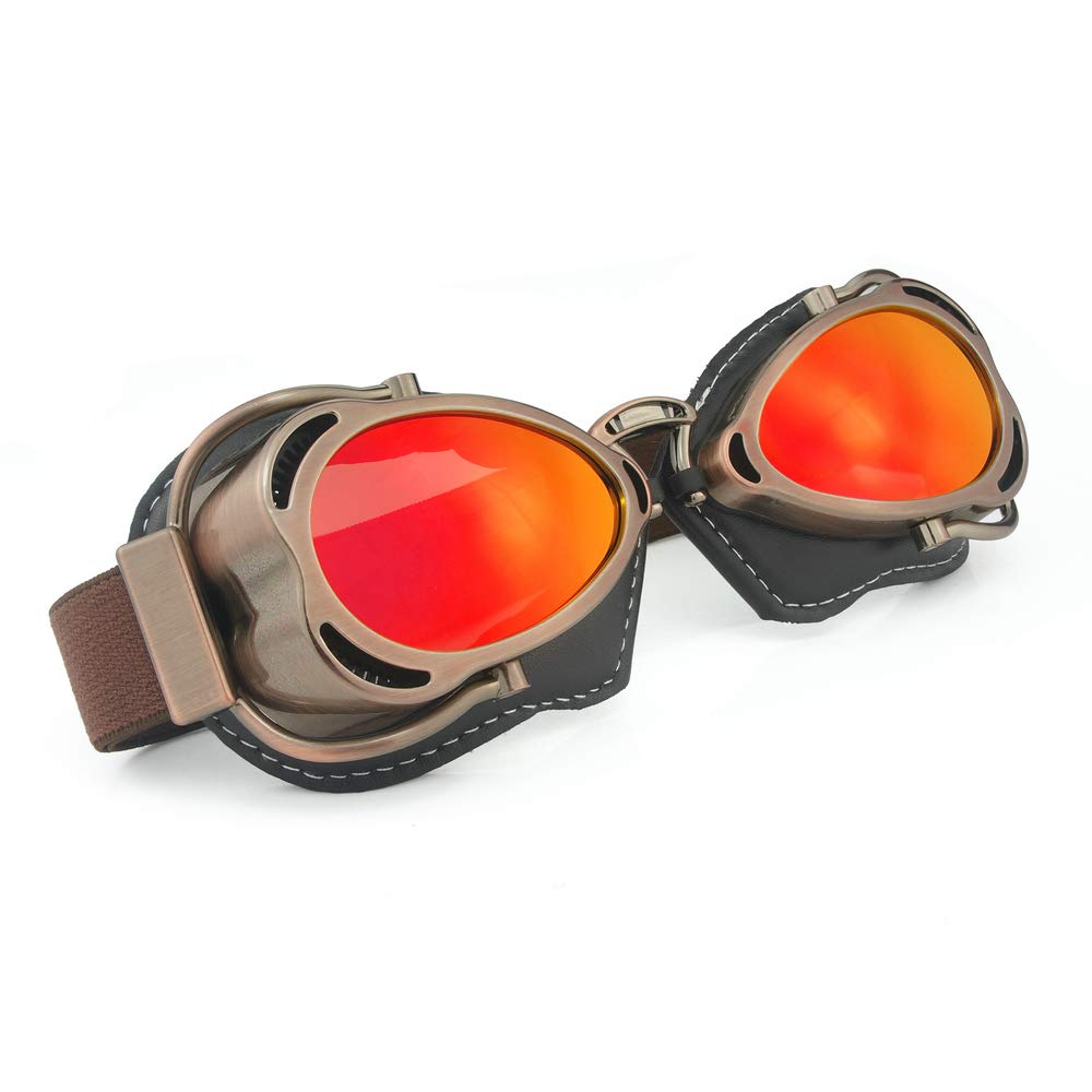 Lunettes de pilote aviateur rétro vintage pour moto, croiseur, scooter, motard