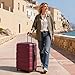 Coolife Expandable Large Checked Luggage Hardside PC+ABS Suitcase with TSA Lock, Lightweight Rolling Carry On with Spinner Wheels(Radiant Pink, 28in)