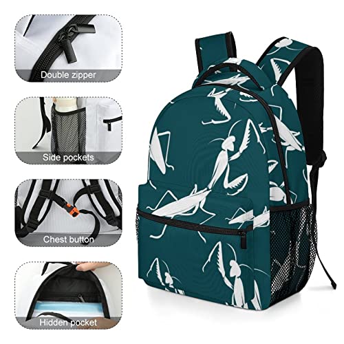Insect Mantis Travel Backpack Lightweight Shoulder Bag Daypack for Work Office3